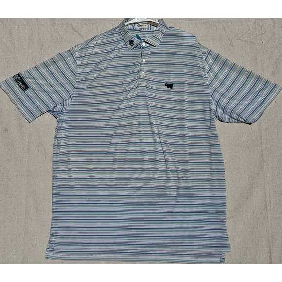 Peter Millar Other - Peter Millar Scotty Cameron Summer Comfort Striped Polo Shirt Mens XL Blue Green